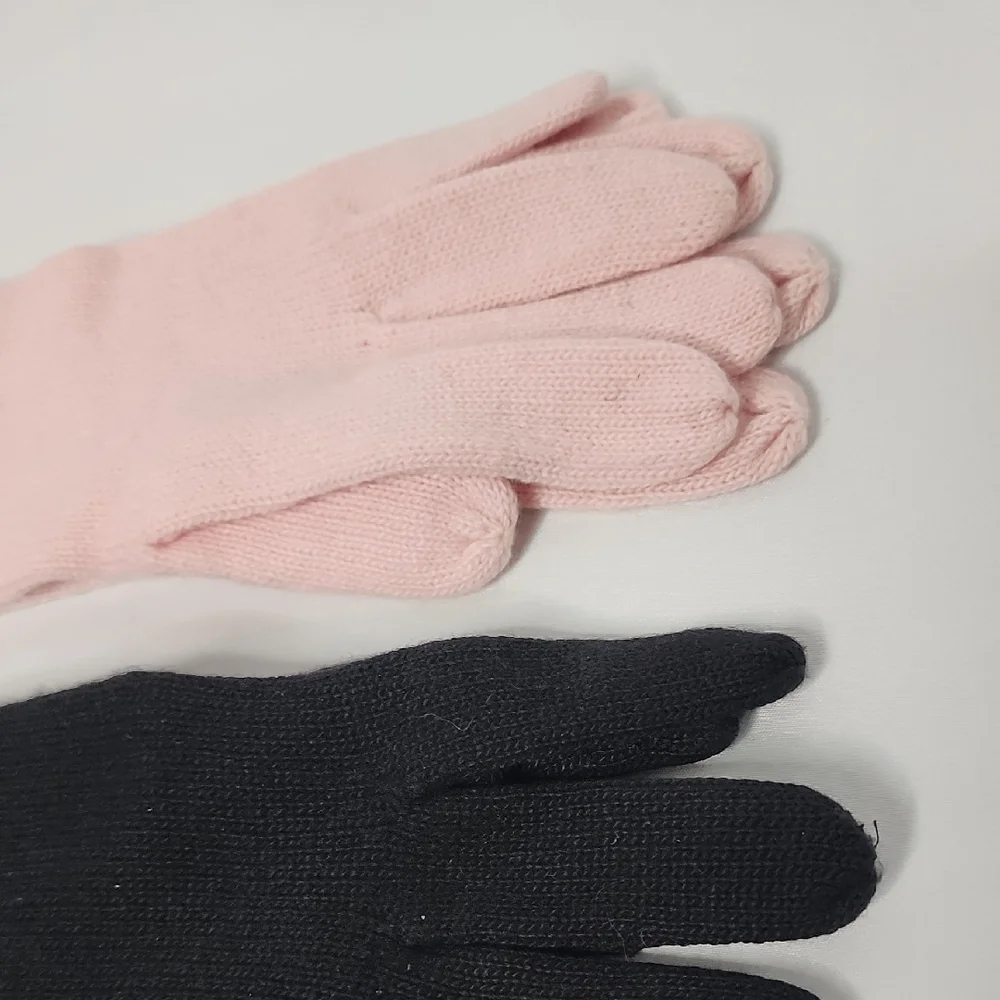 Two Cashmere Black and Pink Women's Gloves